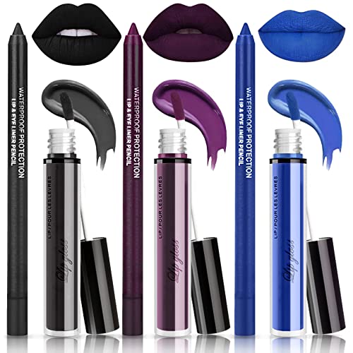 Bold Makeup Set with Black Eyeliner and Red Lipstick for a Glamorous Finish