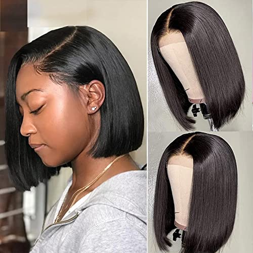 13x4 Lace Front Wig 150% Density Brazilian Virgin Human Hair, Natural Black