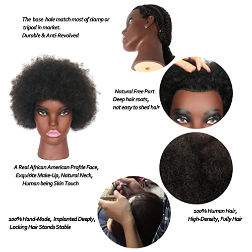 Cosmetology Mannequin Head: Afro American 100% Human Hair Training - Image 4