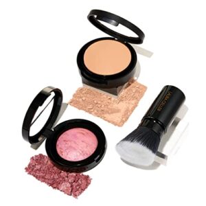 Cream foundation baked for a flawless finish.