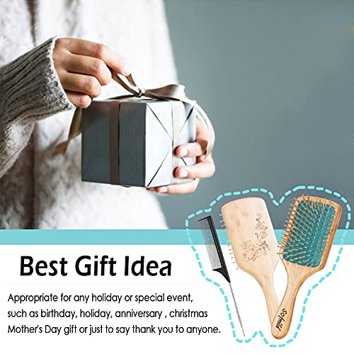Eco-friendly bamboo hair brush for sustainable styling. - Image 7