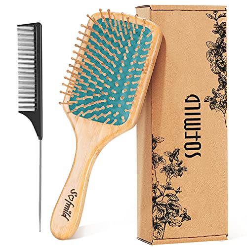 Eco-friendly bamboo hair brush for sustainable styling.
