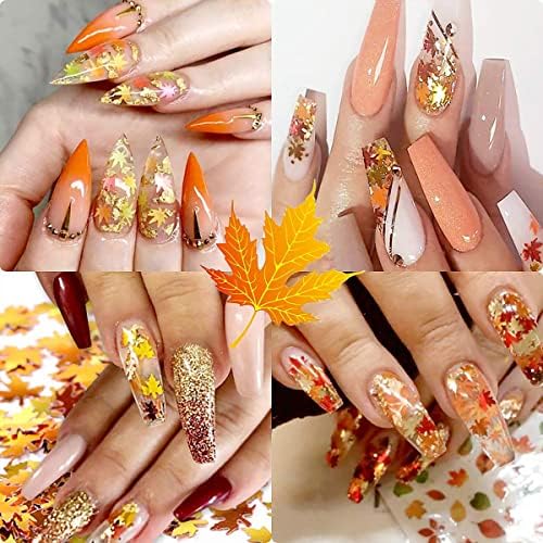 Fall-themed gel nail designs for autumn season. - Image 2
