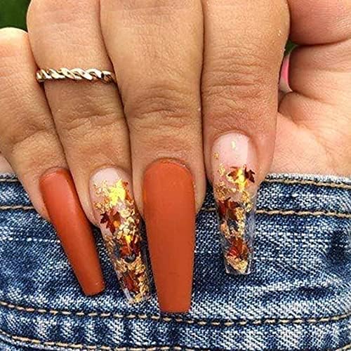 Fall-themed gel nail designs for autumn season. - Image 7