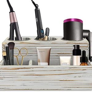 Hair tool holder for blow dryer and iron.