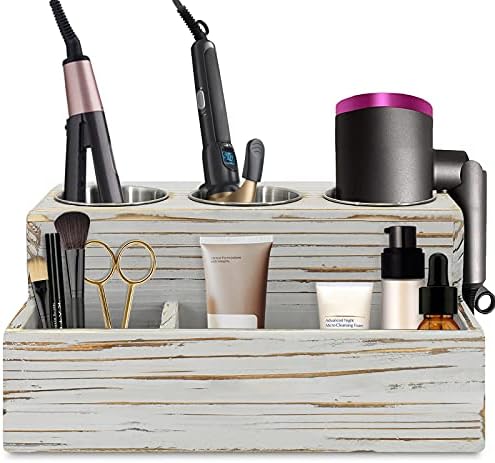 Hair tool holder for blow dryer and iron.