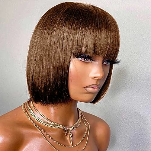 New 13-inch Straight Remy Human Hair Wig for Women, Natural Black
