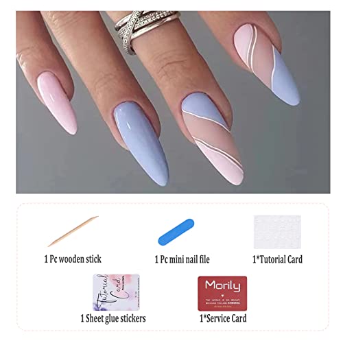 Matte Blue Acrylic Nails - Image 4