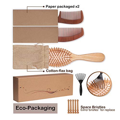 Natural wood hair brush for eco-friendly grooming. - Image 7
