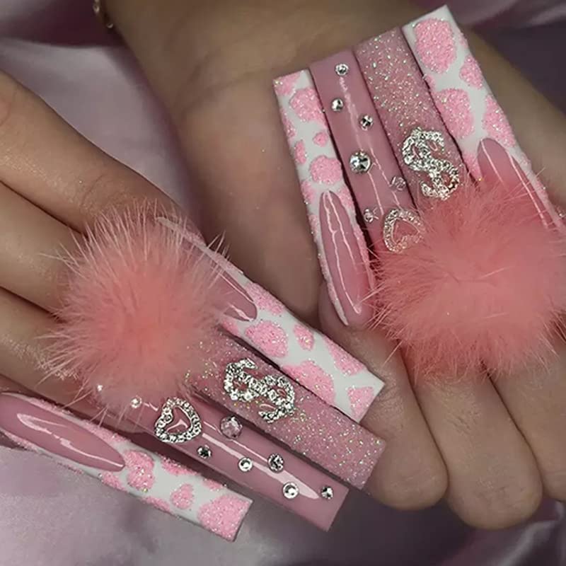 Plush velvet acrylic nails for a luxurious look.