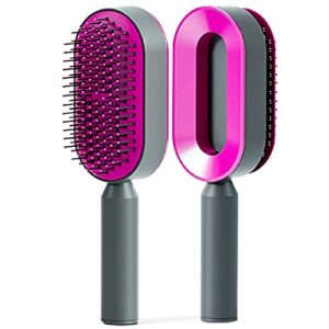 Purple amethyst hair brush for luxurious styling.
