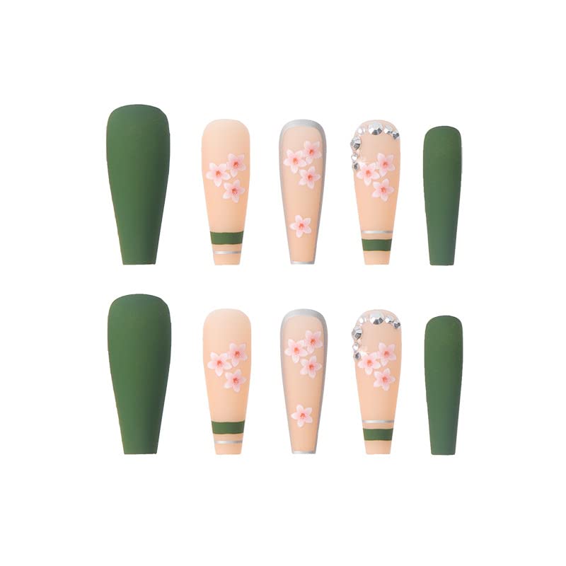 24pc Retro Acrylic Nail Art Designs for Stylish Manicures, Medium Size - Image 2