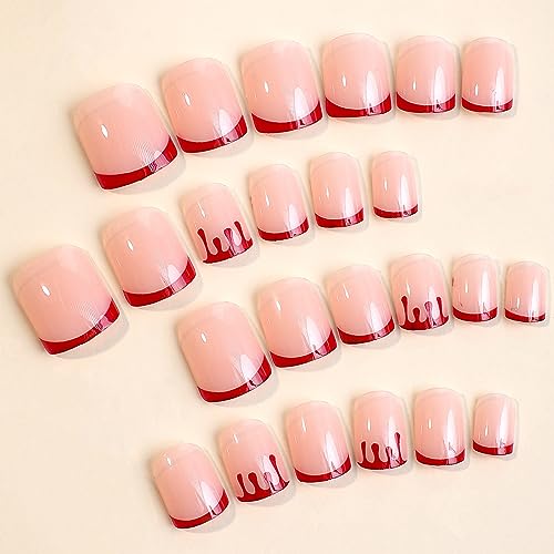 Vibrant Blood Red Acrylic Nail Design Kit - 24 Piece Set - Image 2