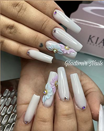 Violet acrylic nails for a trendy look. - Image 3