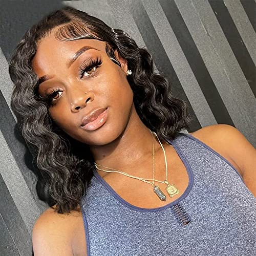13x4 Wet & Wavy 100% Human Hair Lace Front Wig Natural Black - Image 7