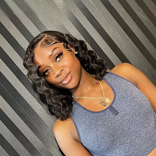 13x4 Wet & Wavy 100% Human Hair Lace Front Wig Natural Black - Image 6