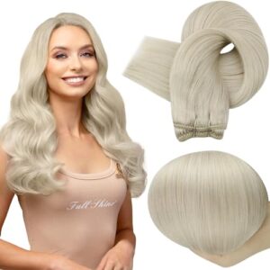 White human hair bundles for sale.