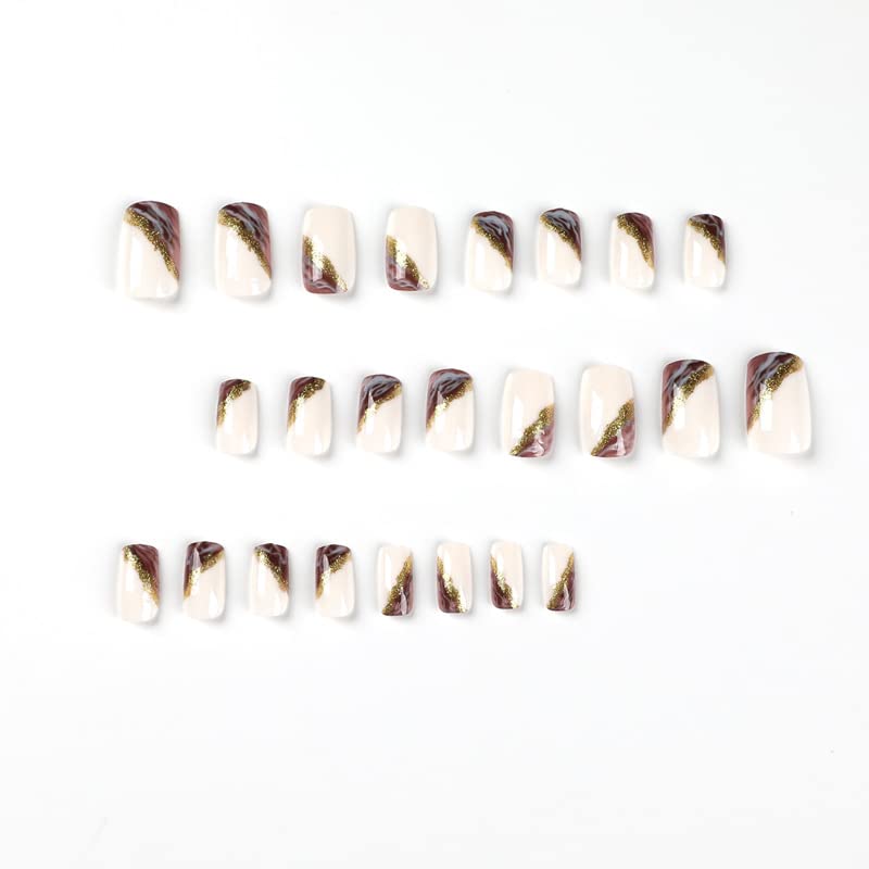 White Marble Acrylic Nails - Image 4