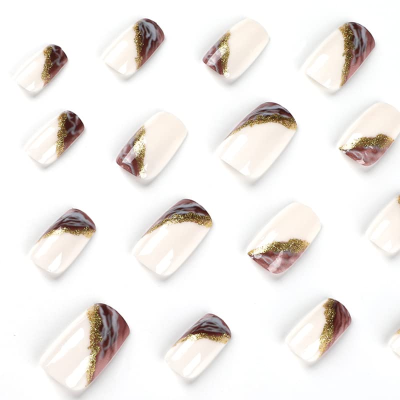 White Marble Acrylic Nails - Image 5