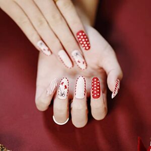 White Snowflake Acrylic Nails - Winter Collection - 24 Count