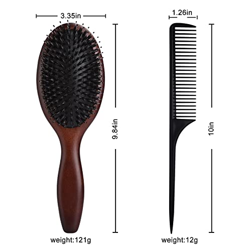Women's Natural Boar Bristle Hairbrush for Detangling and Shine - Image 2