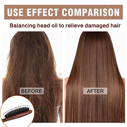 Women's Natural Boar Bristle Hairbrush for Detangling and Shine - Image 4
