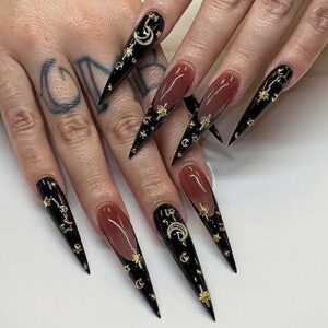 Extra Long, Durable Acrylic Press-On Nails Set, 24 Count