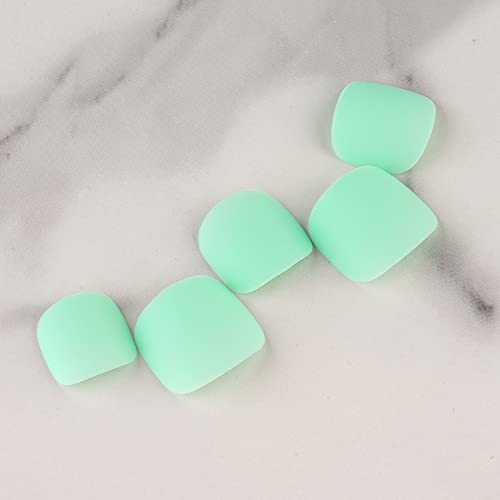 Matte Dark Green Acrylic Nails - Image 5