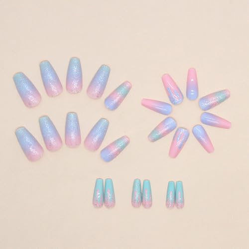 Short Pink Coffin Acrylic Nails - Image 3