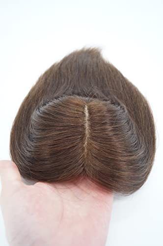 18 Inch Silk Base Natural Human Hair Topper for Seamless Hair Enhancement - Image 5