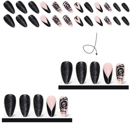 Black acrylic coffin nails ? short length. - Image 3