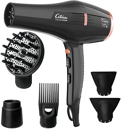 Gold and hot blow dryer for quick, sleek styling.
