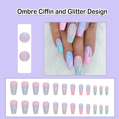 Short Pink Coffin Acrylic Nails - Image 2