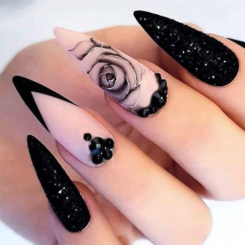 Black acrylic coffin nails ? short length.
