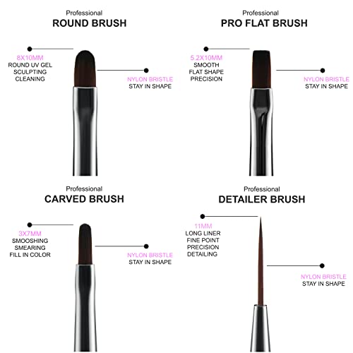 Natural hair brush for gel nails. - Image 3
