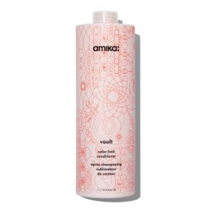 Pink bottle hair conditioner.