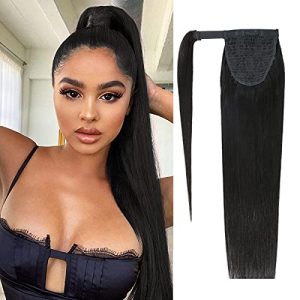 Human hair instant ponytail extension.