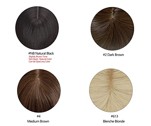 18 Inch Silk Base Natural Human Hair Topper for Seamless Hair Enhancement - Image 2
