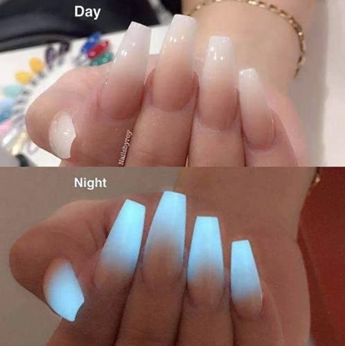 Glow-in-the-dark acrylic nails for a fun nighttime look. - Image 6