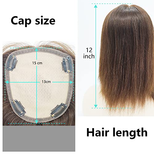 18 Inch Silk Base Natural Human Hair Topper for Seamless Hair Enhancement - Image 4