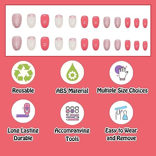 Medium Size Oval Ombre Acrylic Nail Set - Image 3