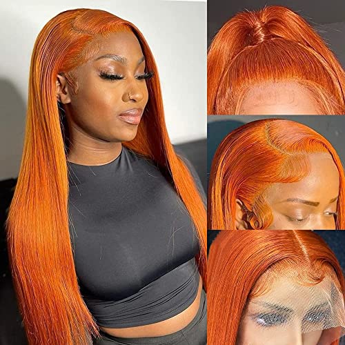 Orange Lace Front Human Hair Wig