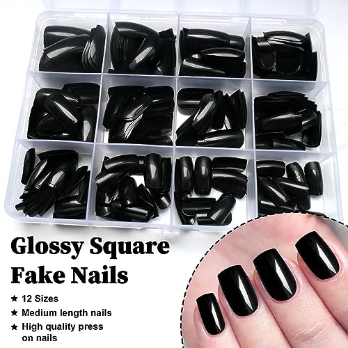 Black Square Acrylic Nails - Image 5