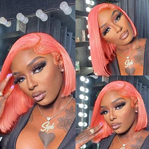 Pink Human Hair Bob Wig 8 Inches - Image 2