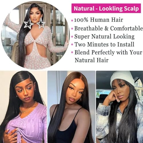 22 Inch 150% Density Natural Look Brazilian Human Hair Wig with Adjustable Straps - Image 4