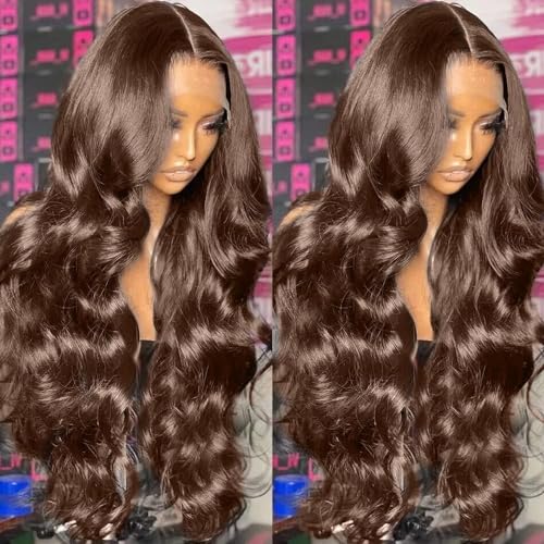 Brown Human Hair Wig in Chestnut Shade - Image 3