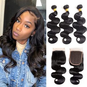 Human hair bundles for sew-in installation.