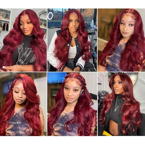 Dark Red Human Hair Wig - Image 6