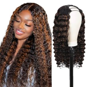 13 Word Natural Look Human Hair Full Head Wig for Women Adjustable Cap Size