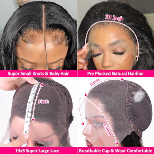13x4 Lace Front Brazilian Human Hair Wig, Natural Black, 150% Density - Image 6